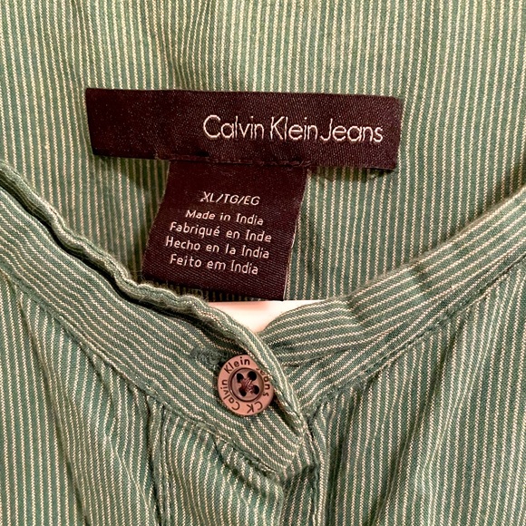 Calvin Klein Jeans green and white striped top - Picture 11 of 11
